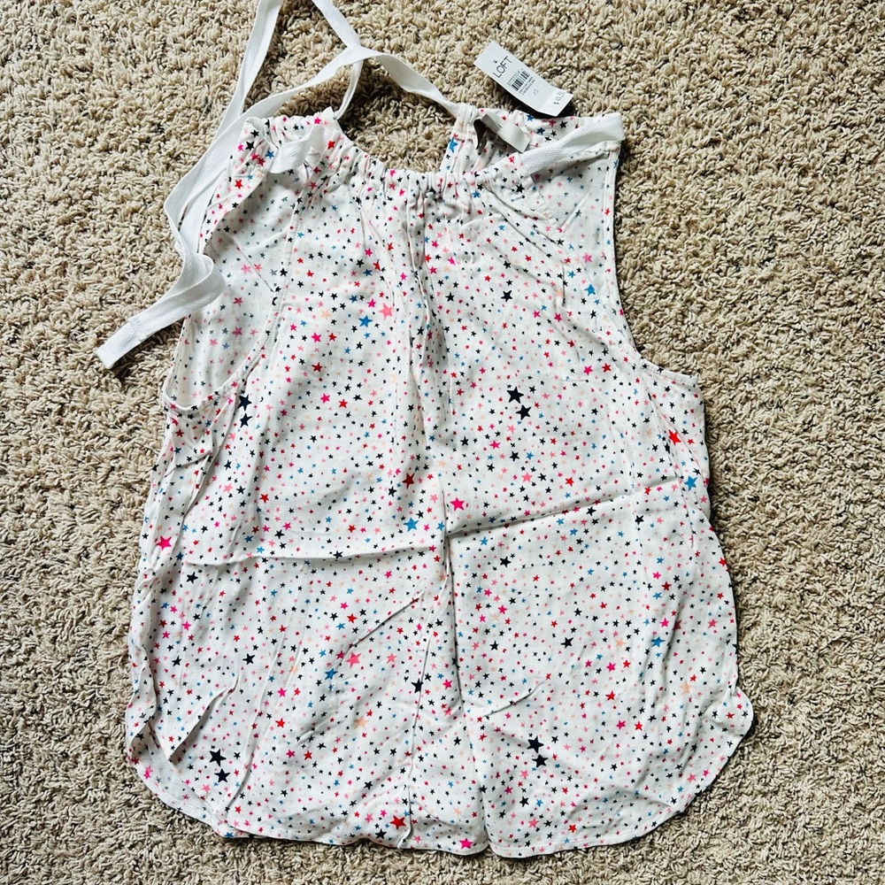 LOFT Starry Print Sleeveless Top